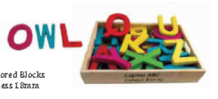 Capital alphabet cutout coloured blocks
