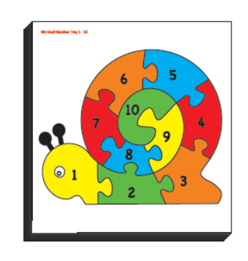 Number tray 1 10 snail