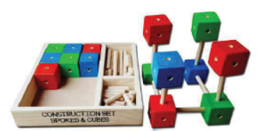 Construction set spokes and cubes