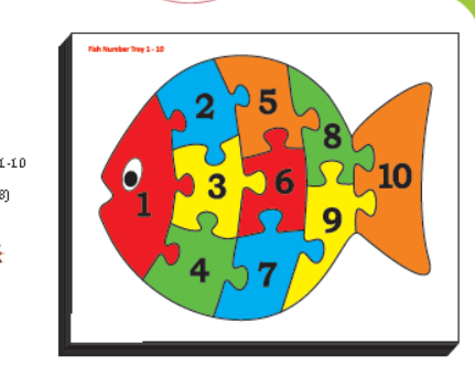Number tray 1 10 fish