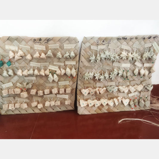 Palm leaf ear studs~ Size: —