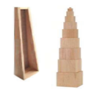 Natural tower 10 wooden cubes from 1 10cm